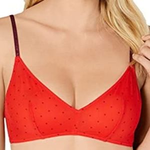 DKNY Wireless Mesh Bralette Red